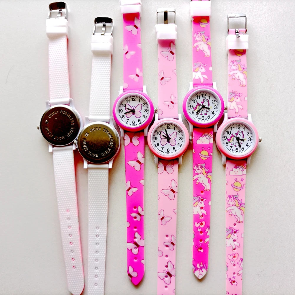 MINISO Cartoon Superhero Princess Unicorn Butterfly  Silicone Kids Children Boys Girls Quartz Birthday Party Gift Watches