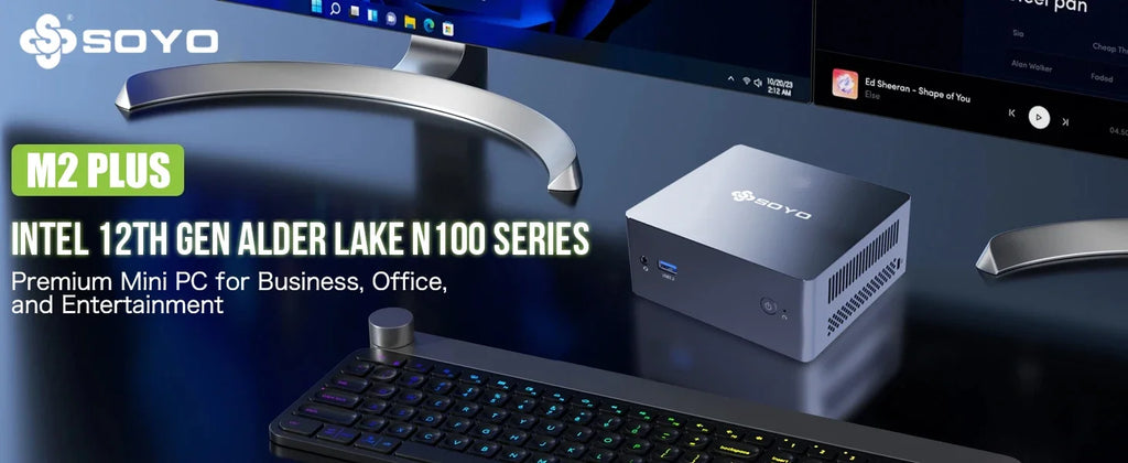 SOYO M2 Plus Mini PC Intel Alder Lake N100 Windows11 Pro 8 DDR4 256 M.2 SSD WiFi5 BT5.0 USB3.2 Portable Mini Computer