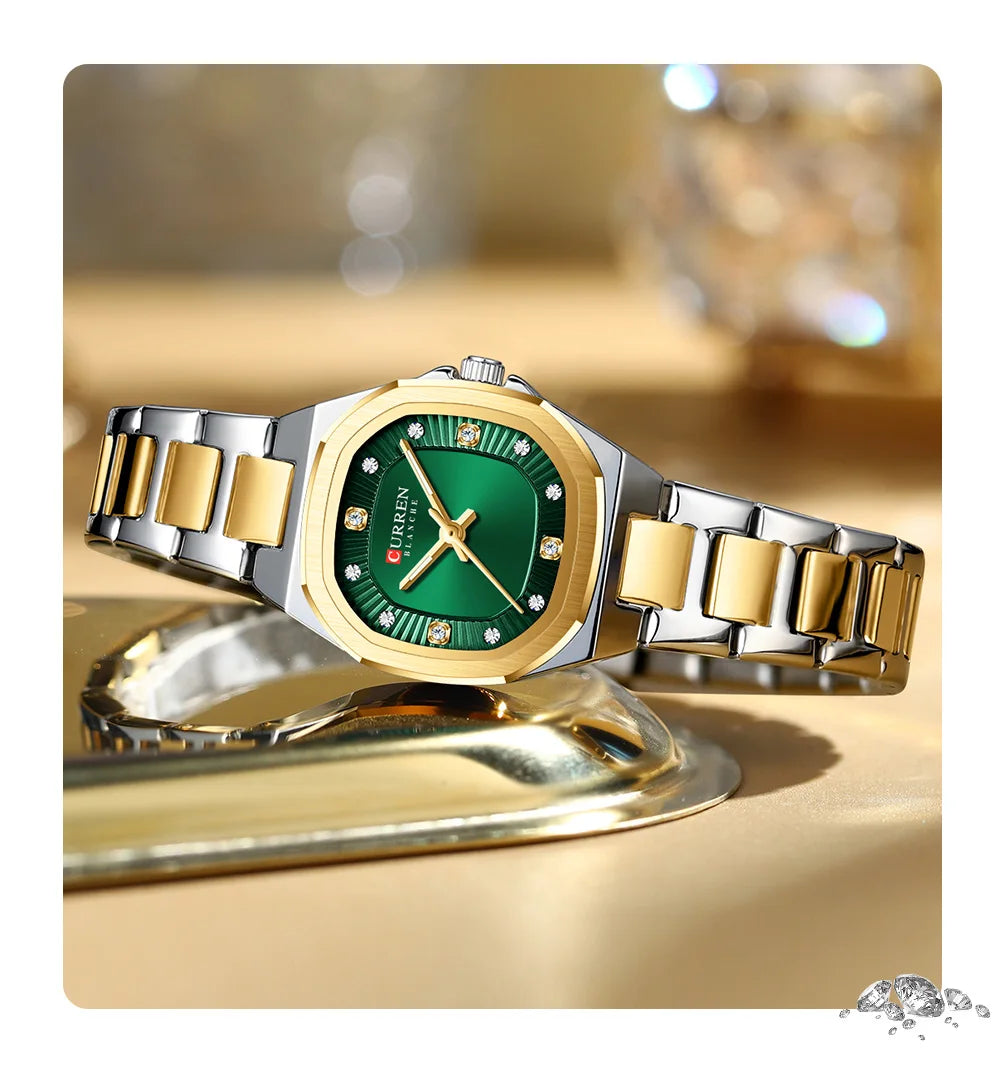 Curren Women Watch Luxury Fashion Quartz Crystal Waterproof Ladies Elegant Wristwatch Gifts For Girls