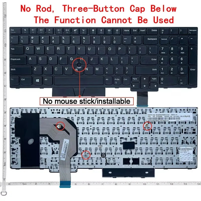 PO/LA/RU/US New  for Lenovo Thinkpad T570 T580 T570 P51S T580 P52S 01ER582 01ER541 SN20M07934 English Keyboard
