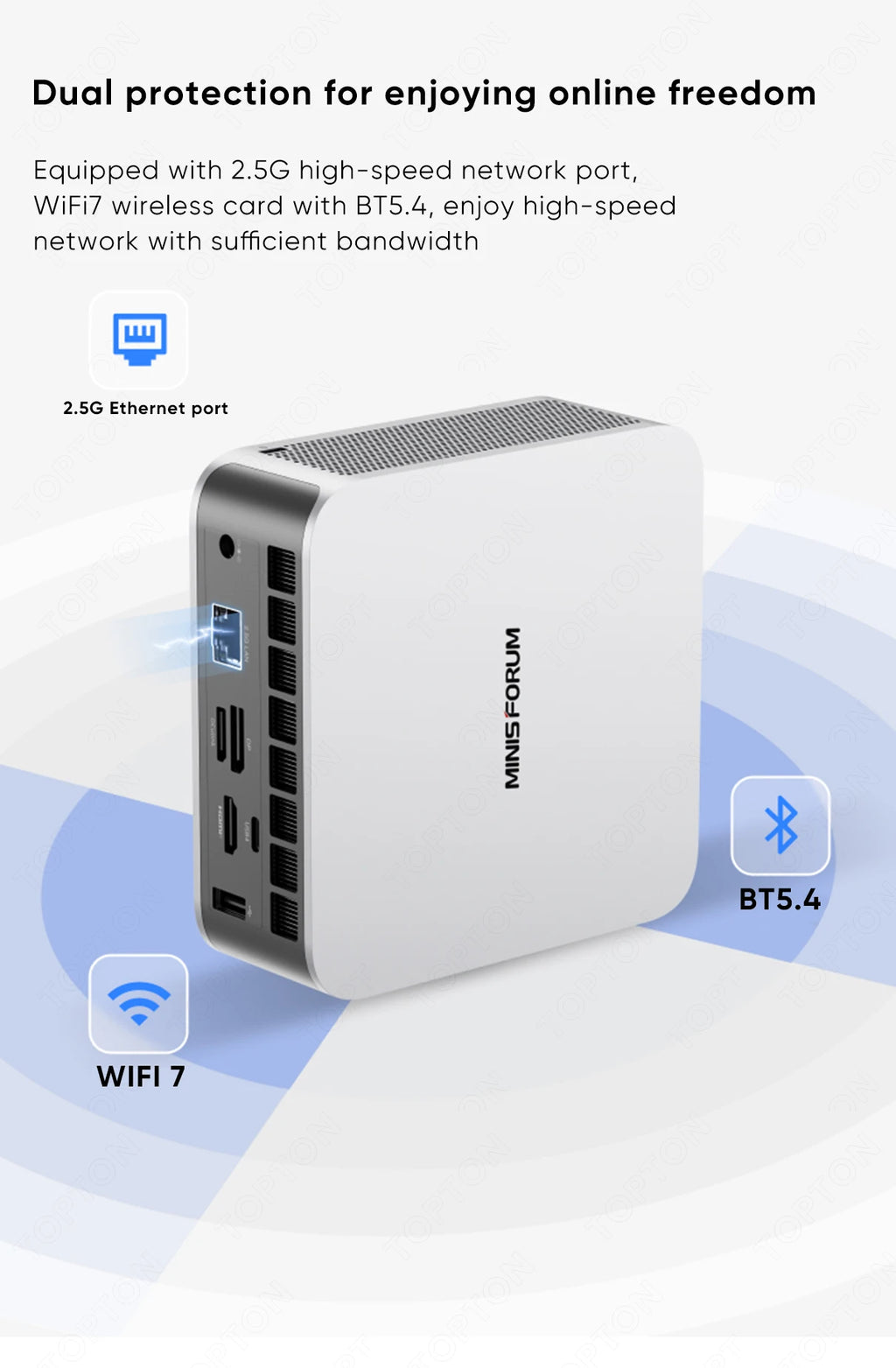 MINISFORUM AI X1 370 255 Mini Computer AMD Ryzen AI 9 HX 370 R7 255 OCuLink 2*USB4 Built-in Dual Speaker Gaming Desktop PC WiFi7