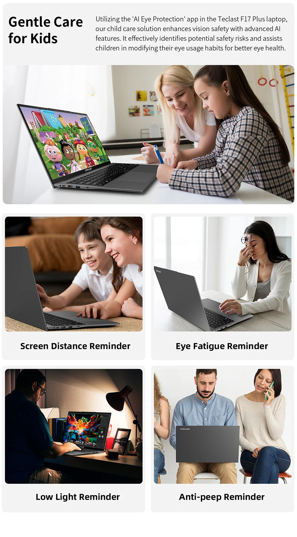 TeclastF17PlusLaptop 17.316GBRAM512GB SSDIntel N95 Windows11ProNotebook180°FlipLaptopsComputerBacklitKeyboardminiHDMIUSB3.2x3