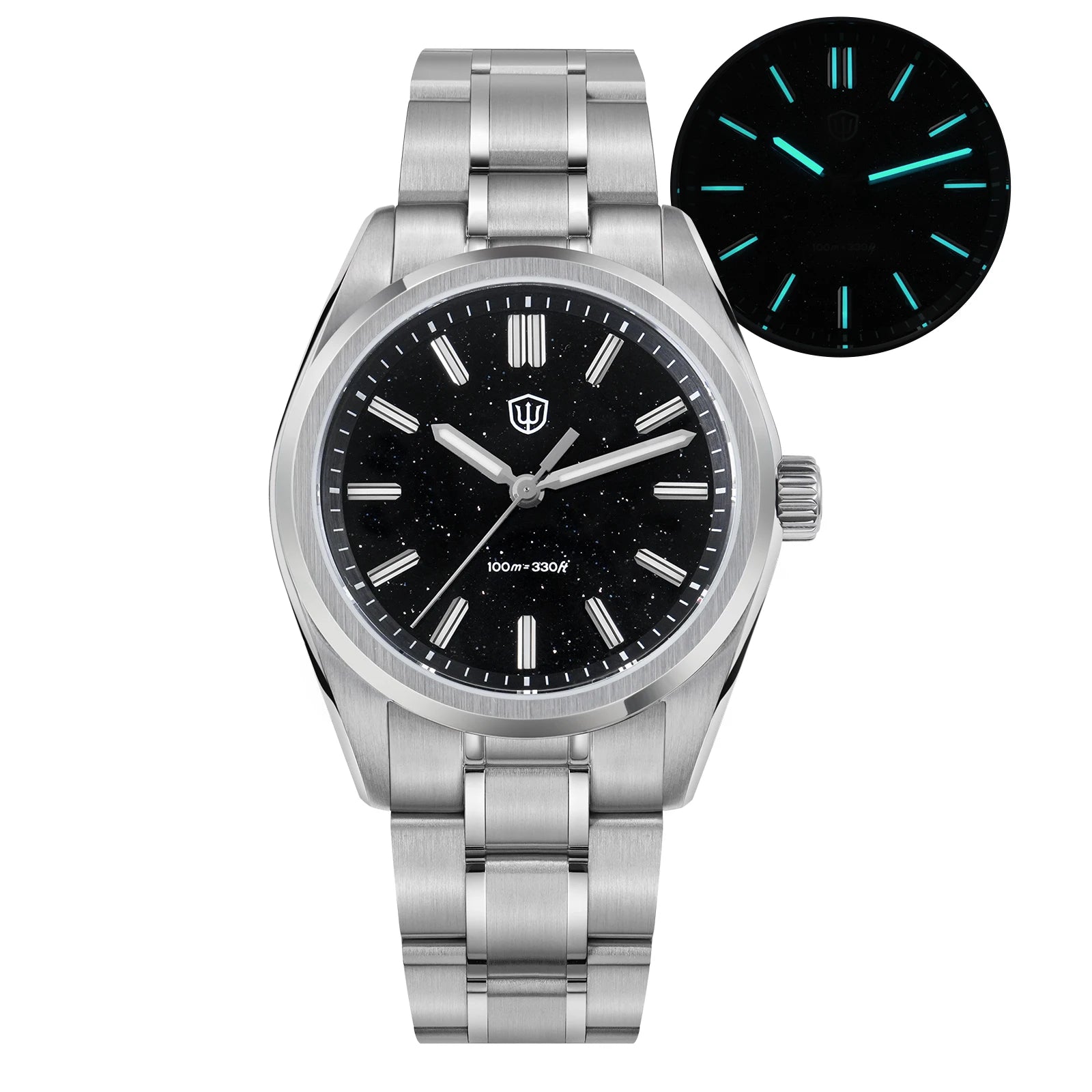 Watchdives WD0003B 36mm Quartz Men Watch VH31 Sweep Seconds Movement Stainless Steel Watches Luminous Waterproof Sapphire