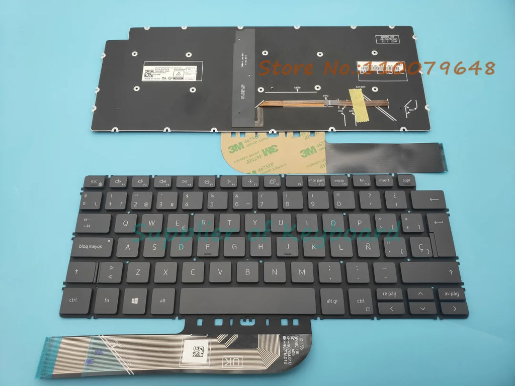 English/Latin Spanish/Brazilian Portuguese Keyboard For Dell Latitude 3301 3410 E3301 P114G P120G Laptop Black/Silver Backlit