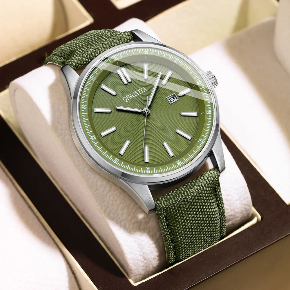 QINGXIYA Original Man Wristwatch Top Luxury Waterproof Luminous Date Quartz Watch For Men Sport Leather Men's Watches Reloj