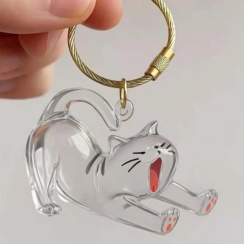 Transparent Acrylic Keychain Cat Hair Storage Capsule Handmade Animal Shaped Rabbit Hair Storage Box Cute Stylish