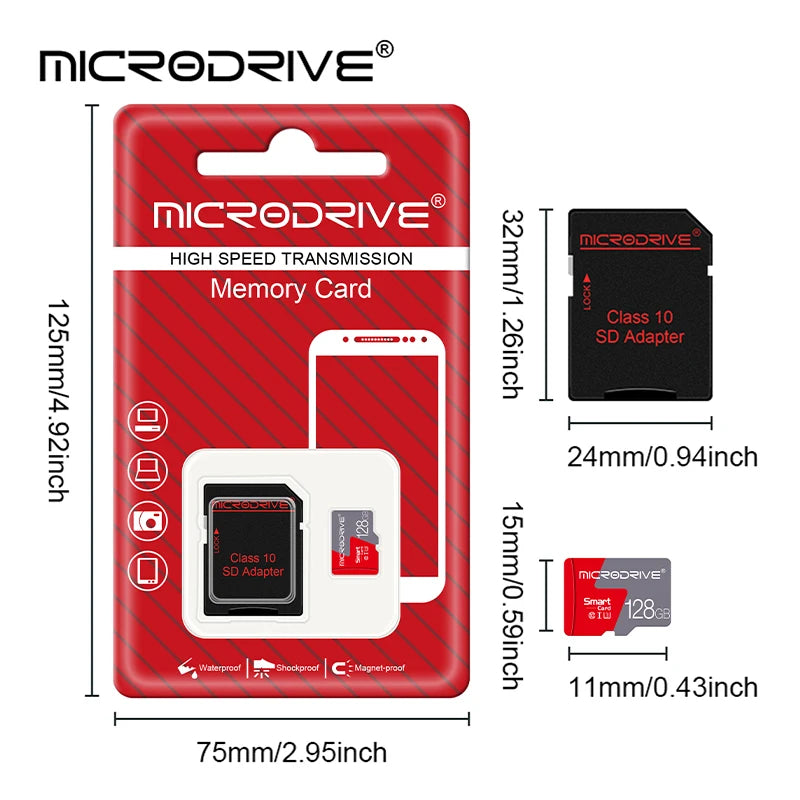 TF Card 4GB 8GB 16GB 64GB Class 10 Micro Flash Memory Card 32GB 128G 256G 512GB cartao de memoria mini sd card gift adapter