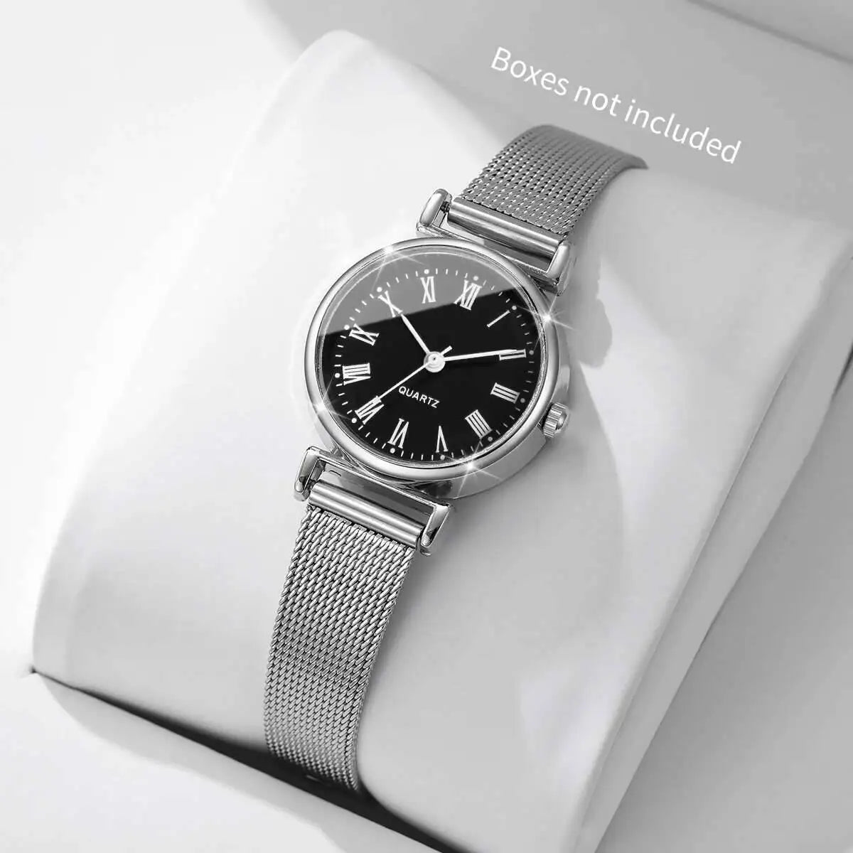 1/2PCS Fashion Women Watches Casual Roma Dial Mesh Band Quartz Wristwatch Reloj Mujer（Without Box）