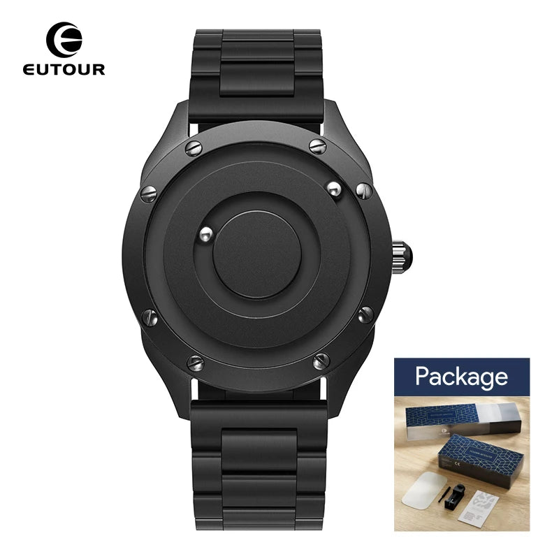 EUTOUR 2025 Unisex Couple Watch – Magnetic Glassless Ball Design, Stainless Steel Strap, Fashion Quartz Accessory