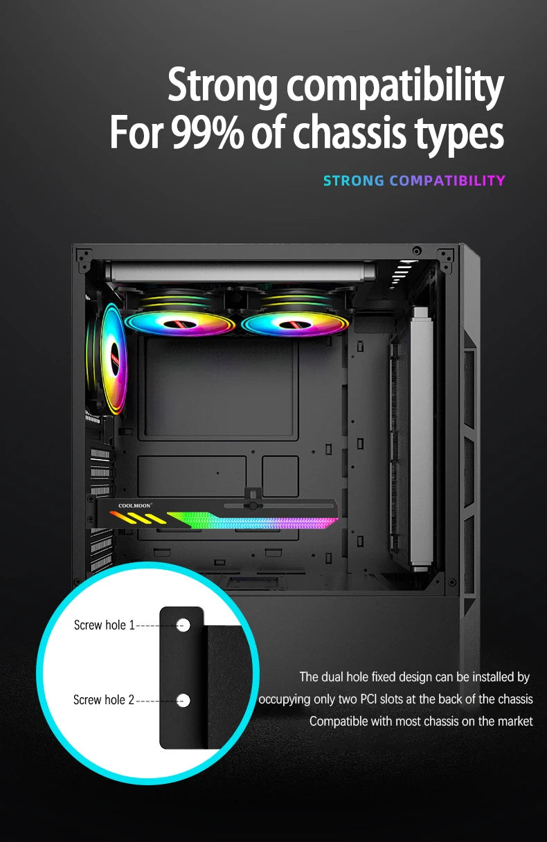 GT8 Dragon Scale Horizontal Mounted Graphics Card Bracket ARGB Desktop Computer Fixed Graphics Card Companion Support Bracket