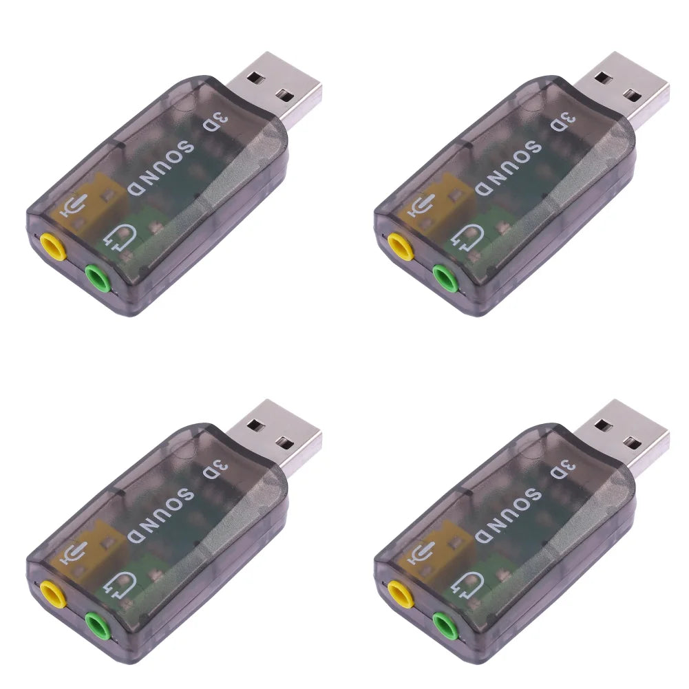 Mini External USB To 3.5mm Mic Headphone Jack Stereo Headset 3D Sound Card Audio Microphone Adapter Speaker Interface For Laptop