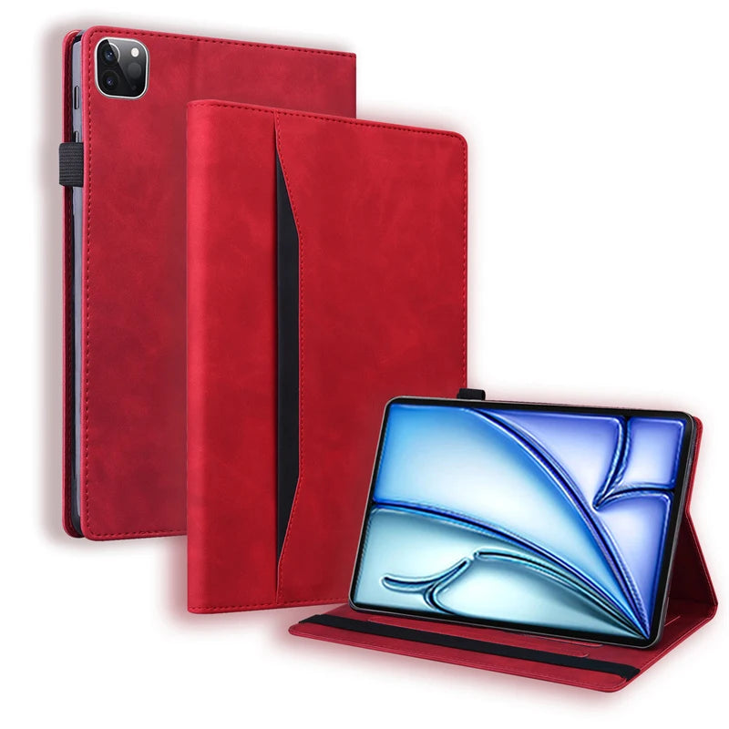 For iPad Air 11 13 Inch Case 2024 PU Leather Soft TPU Back Business Folio Cover for Funda iPad M2 Air 6 11 13 Inch 2024 Case