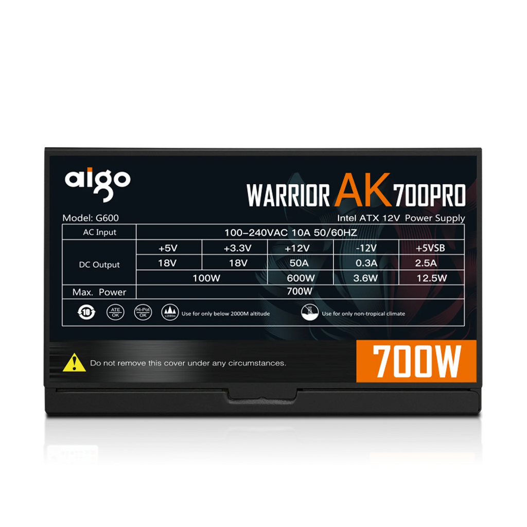 Aigo AK 500W 600W 700W PC PSU Power Supply Unit Gaming Quiet 120mm RGB Fan 220V ATX Desktop computer Power Supply for 7800x3d