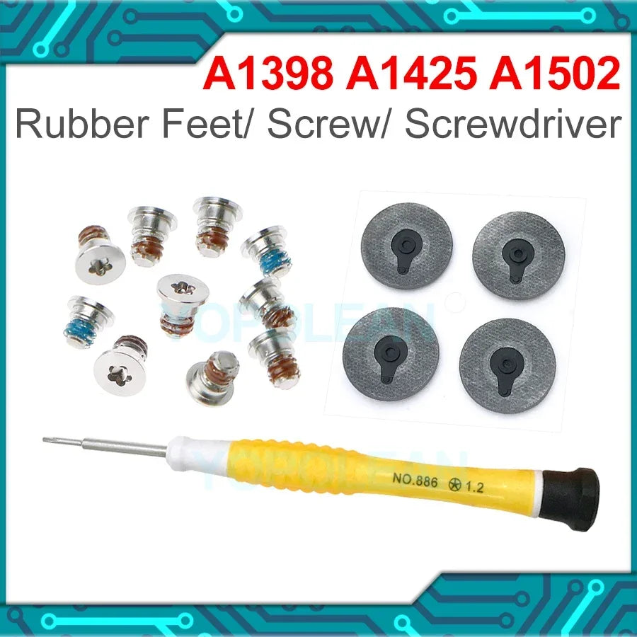 New Bottom Screw Screws + Rubber Feet + Srewdriver For Macbook Pro Retina 13" 15" A1398 A1425 A1502 2012 2013 2014 2015