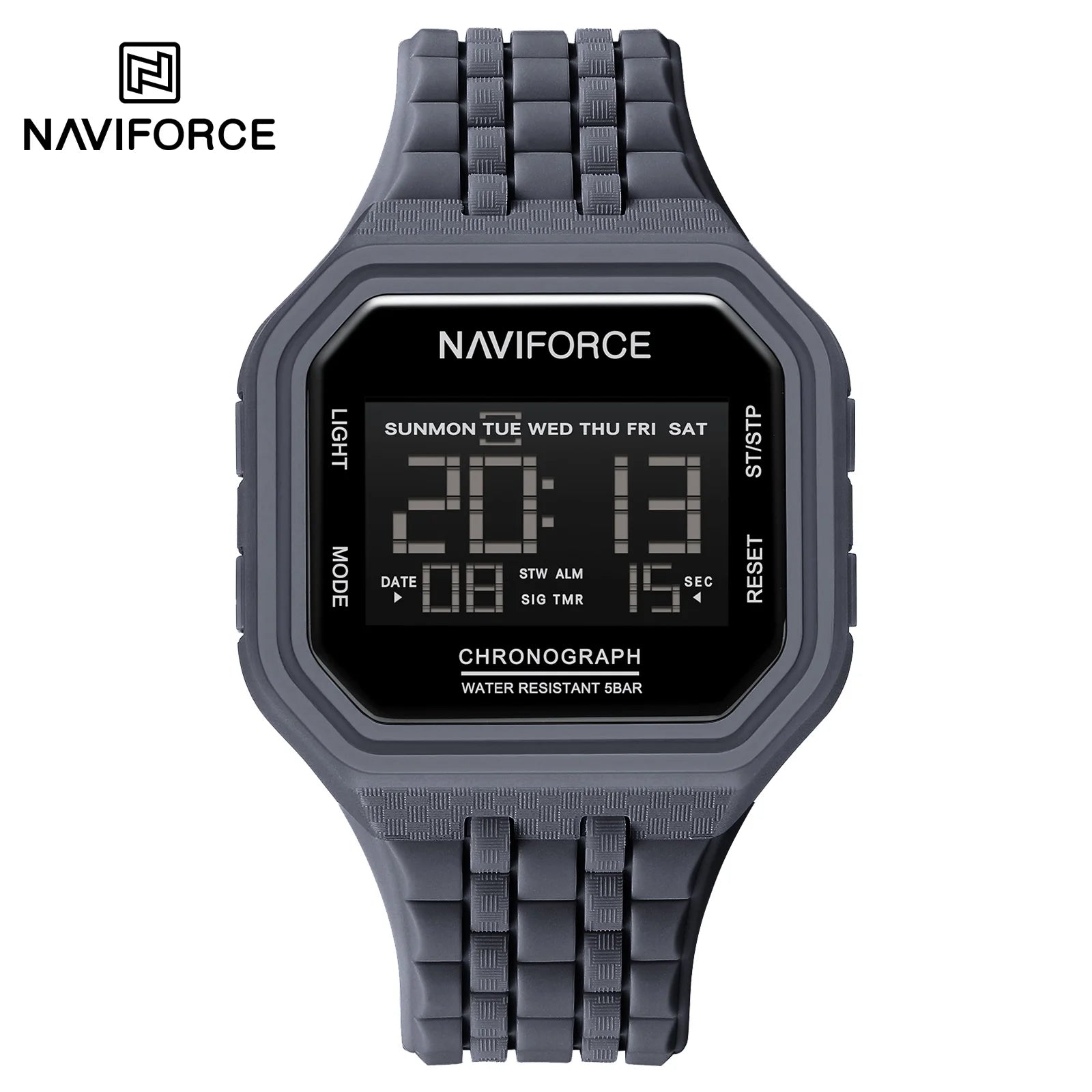 NAVIFORCE Top Luxury Brand Digital Men Wristwatch Waterproof Military Style Sport Man Watch Square Dial Fashion Reloj Hombre