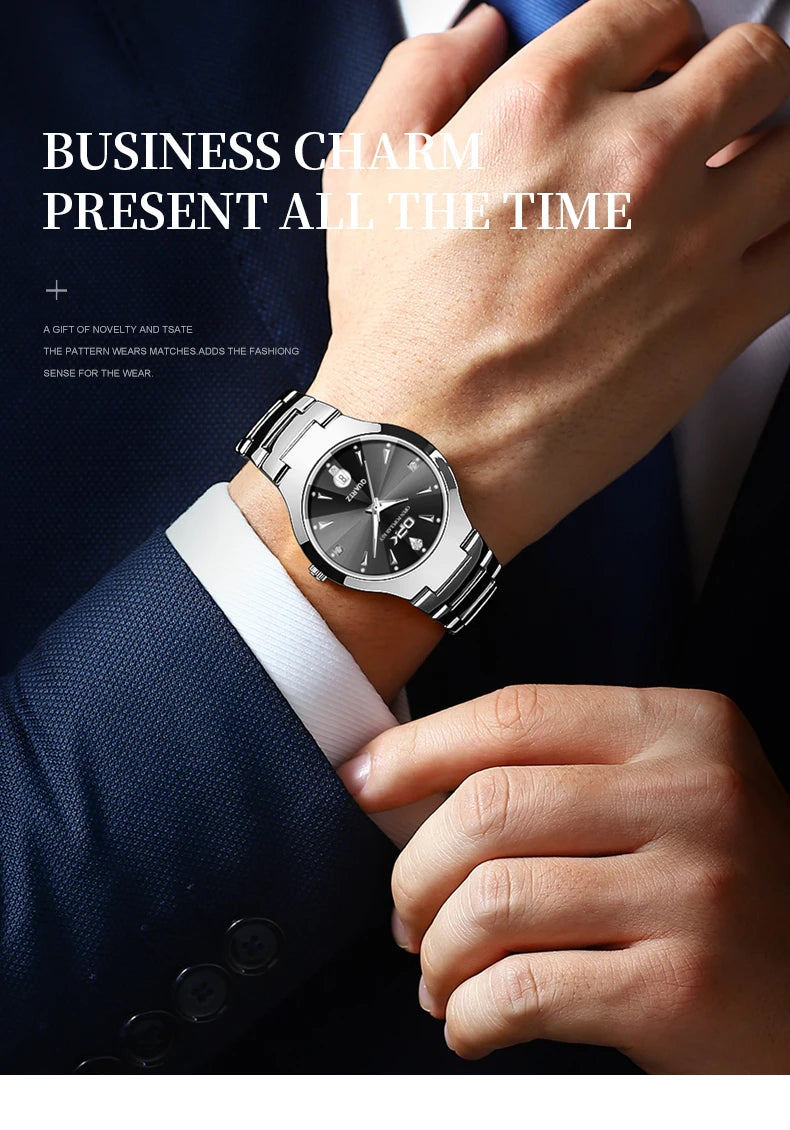 OPK 8105 Couple Watch Classic Fashion Waterproof Glow Quartz watch Band Luxury Date Week Men's and Women's Couple Watches