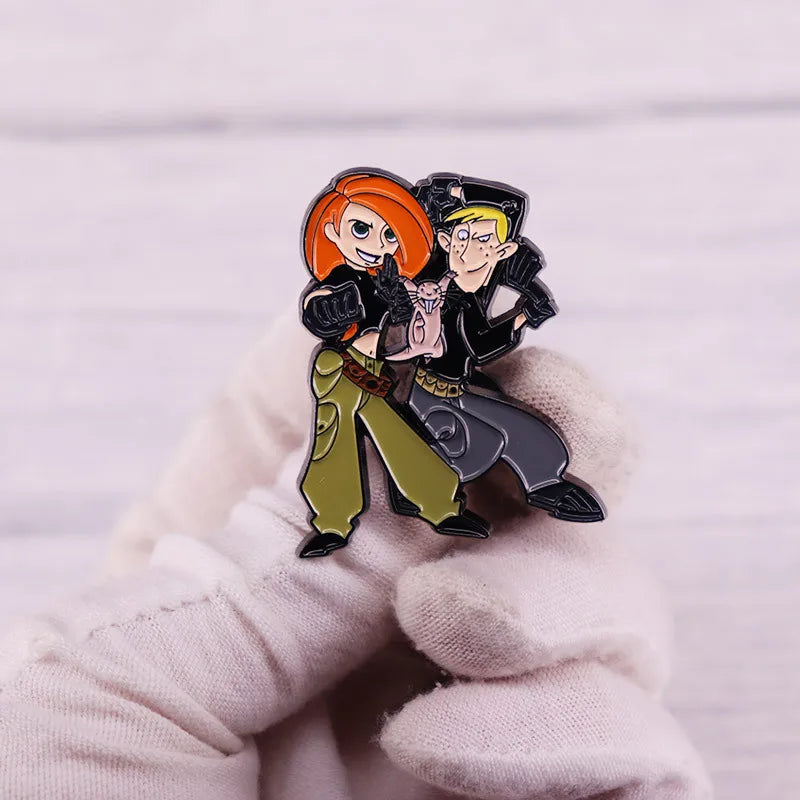 Kim Possible Enamel Pins The Nightmare Before Christmas Sally Metal Brooch Cartoon Badge Jewellery Backpack Accessory Gifts