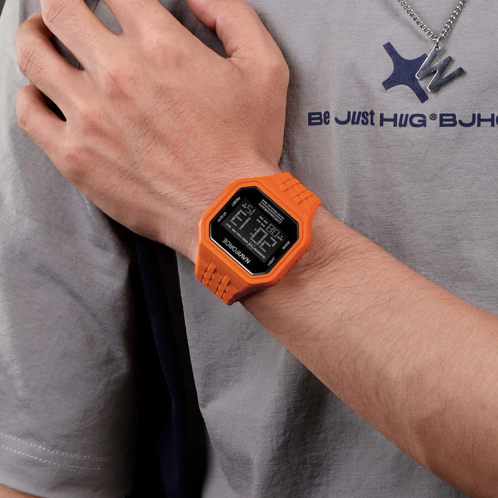 NAVIFORCE Top Luxury Brand Digital Men Wristwatch Waterproof Military Style Sport Man Watch Square Dial Fashion Reloj Hombre