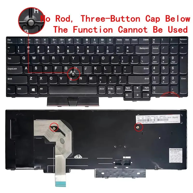 PO/LA/RU/US New  for Lenovo Thinkpad T570 T580 T570 P51S T580 P52S 01ER582 01ER541 SN20M07934 English Keyboard