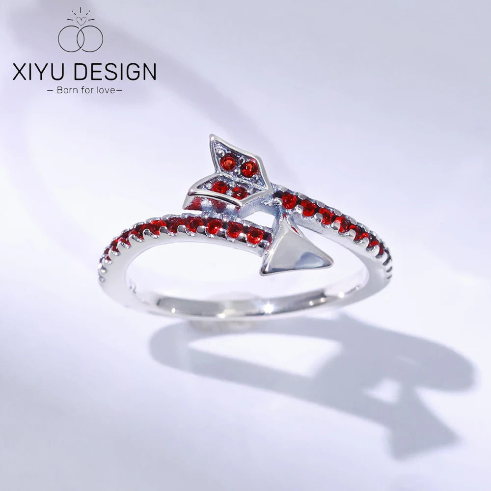 NEW 925 Silver Sparkling Cupid's Arrow Ring Original S925 Finger wedding Ring DIY Women Fine Jewelry Gift