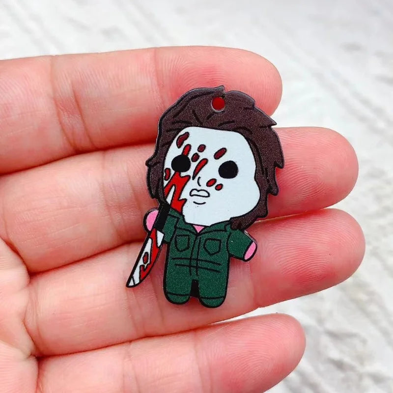 10pcs Halloween Acrylic Cartoon Charm Jewelry Accessories Necklace Bracelet Earring Pendant Diy Craft Supplies