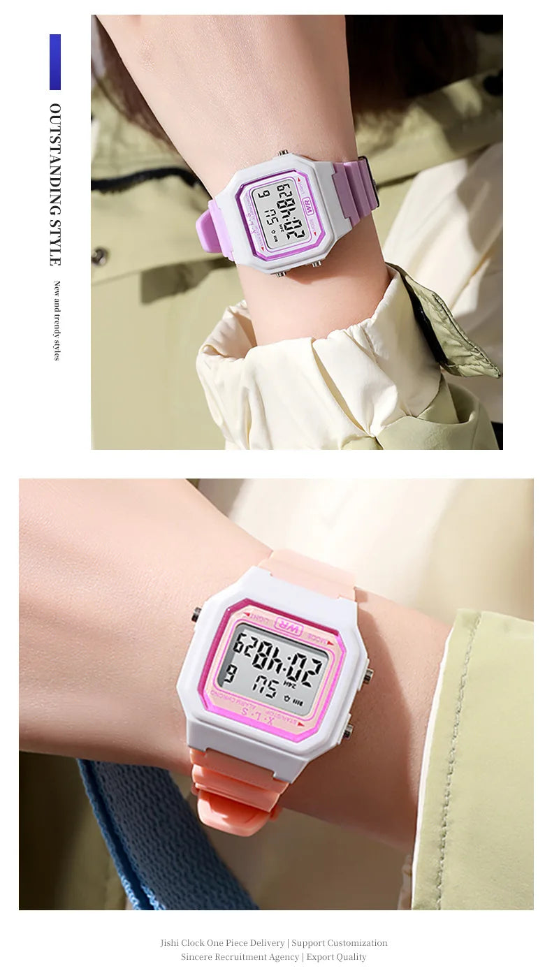 New Children's LED Digital Watch Student Multi Functional Outdoor Sports Watch Minimalist Men's and Women's Electronic Watch