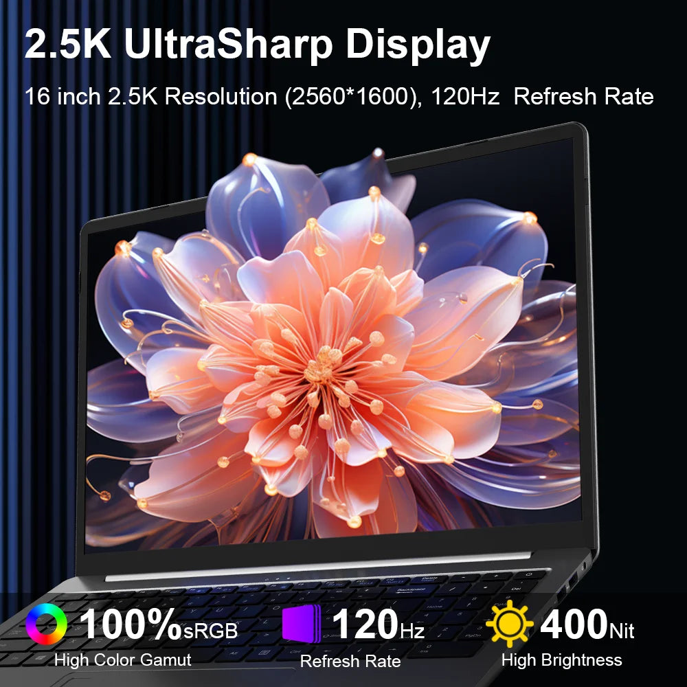 Ninkear A15 Pro Laptop AMD Ryzen 5 7430U 16GB RAM 1TB SSD Fingerprint Unlock 16 inch 120Hz 2560*1600 Screen Notebook Computer
