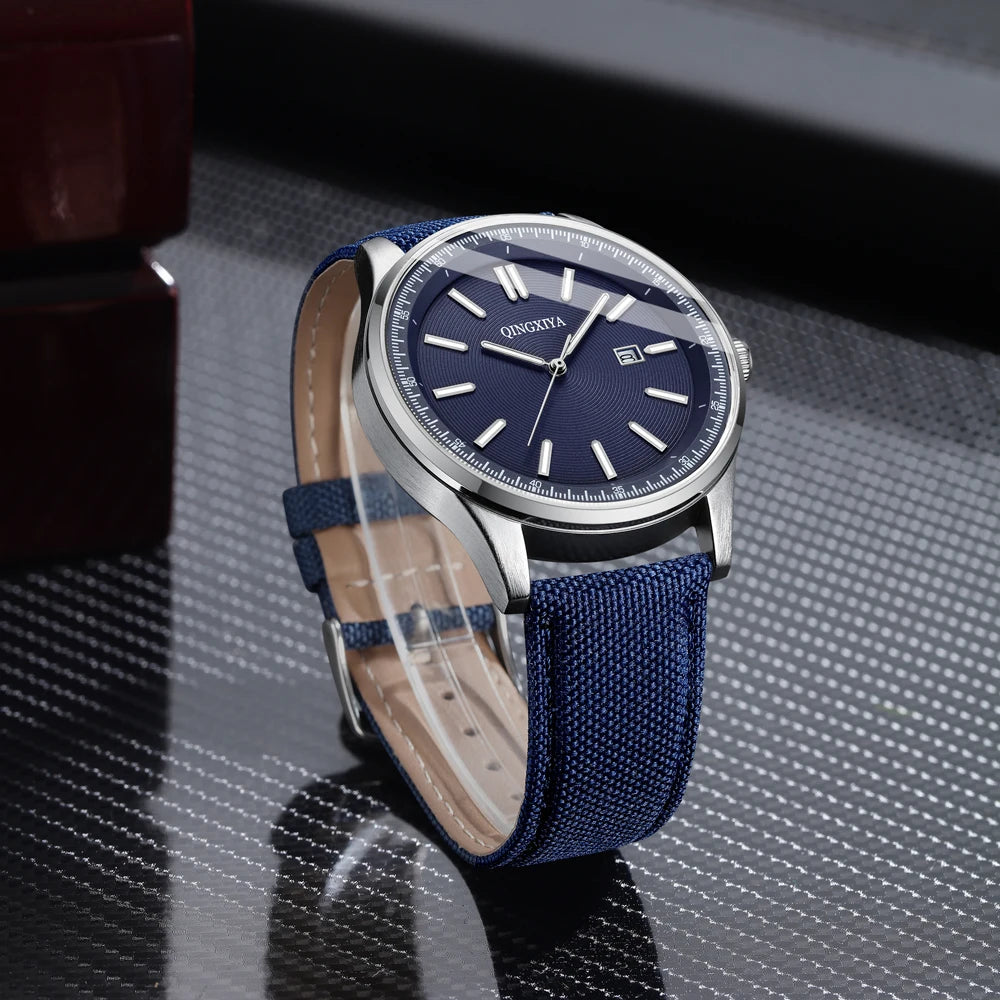 QINGXIYA Original Man Wristwatch Top Luxury Waterproof Luminous Date Quartz Watch For Men Sport Leather Men's Watches Reloj