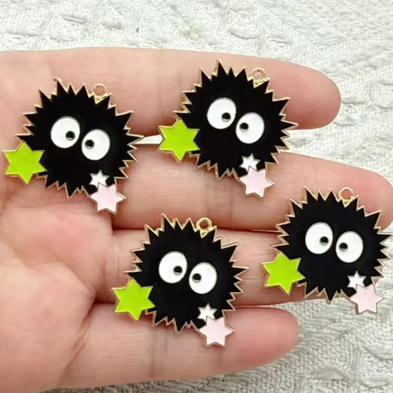 10pcs Kawaii Cartoon Animals Enamel Metal Charms Pendants For Jewelry DIY Accessories Golden Base