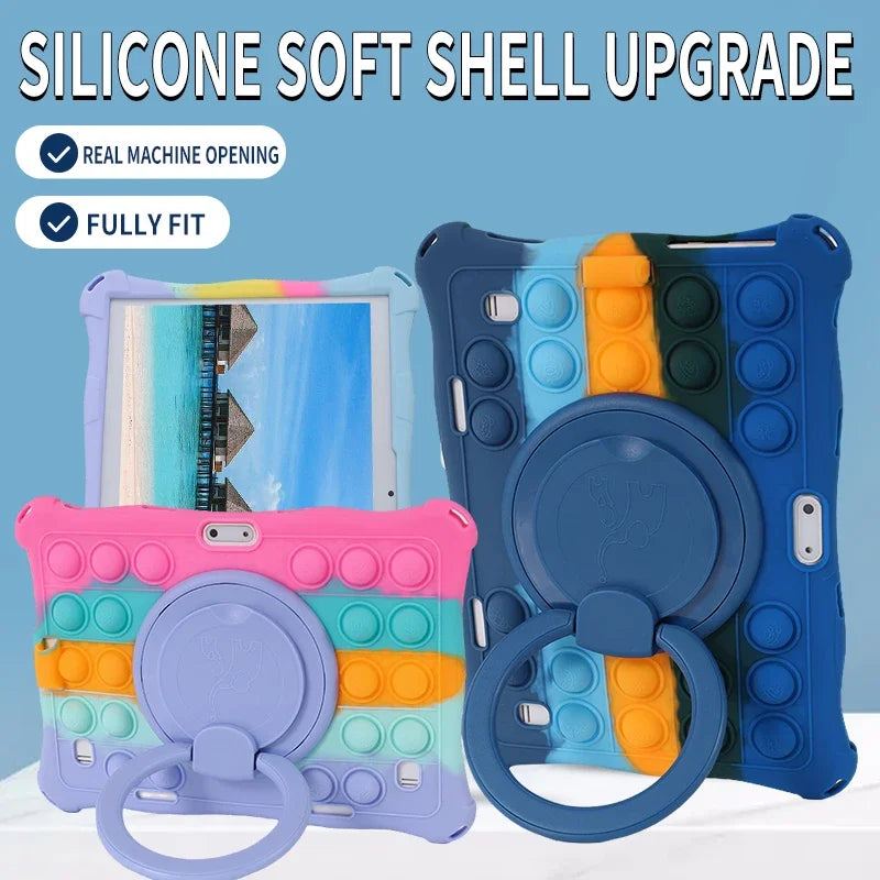10.1"Kids Friendly Universal Tablet Case Soft Silicon 10 10.1 inch Lightweight Cover Stand Shockproof Funda 24x17cm/9.5x6.69inch