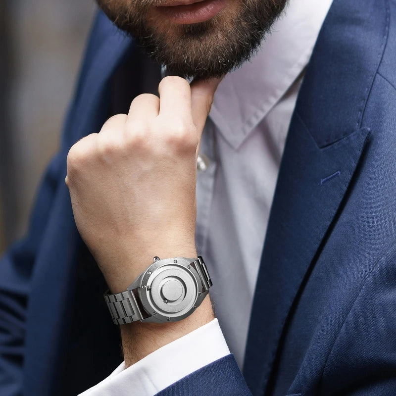 EUTOUR 2025 Unisex Couple Watch – Magnetic Glassless Ball Design, Stainless Steel Strap, Fashion Quartz Accessory