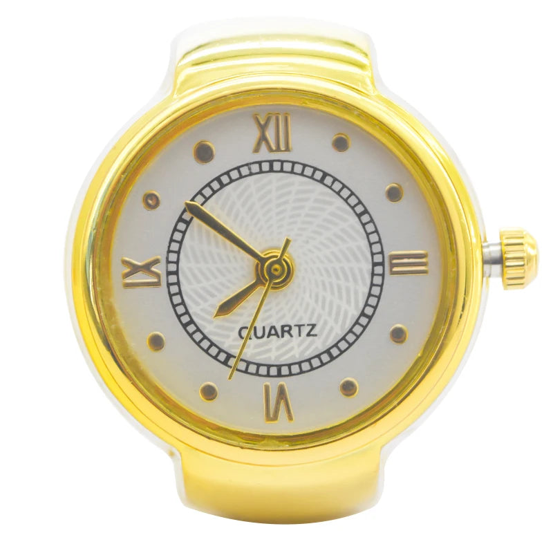 New Hot Sales Creative Roman Literal Ring Watches With Alloy Cases, Finger Round Dials For Couples And Men