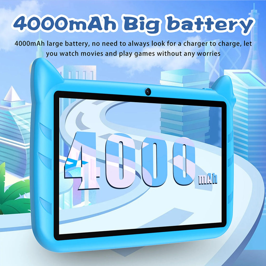New 7" Kids Tablet with Cartoon Pattern Quad Core 4GB+64GB ROM Bluetooth 5G WiFi Learning Education Game Children's Gift