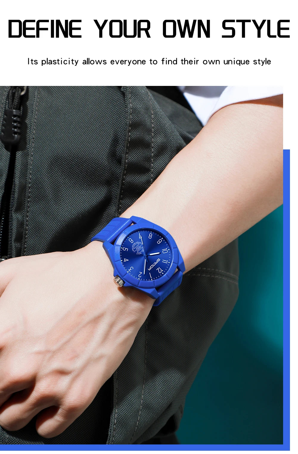 Fashion SANDA 6212 Student Quartz Electronic Watch Silicone Strap Multifunctional Sports Waterproof Student Quartz Watch