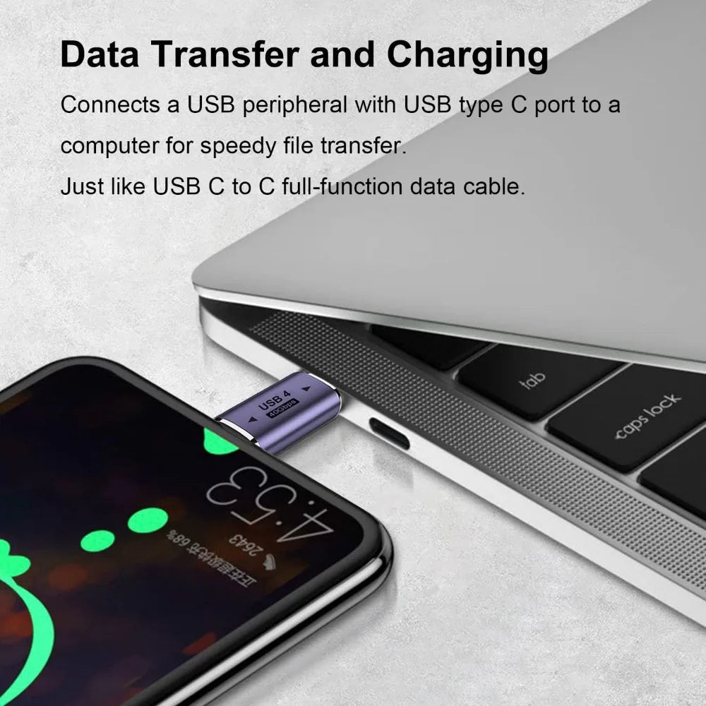 USB C Male to Male Adapter with PD 100W 40Gbps 8K 60hz Video Compatible for Thunderbolt 4/3, MacBook Pro/Air,iPad, USB-C HUB