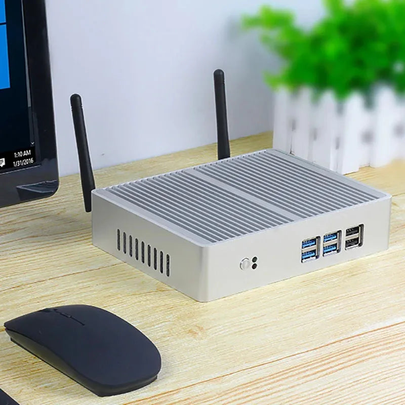 Helorpc Industrial Mini PC with Inter Core i5-5200U Support Windows10 Linux Pfense with 4xUSB3.0 4xUSB2.0 1xHDMI 1xVGA Computer