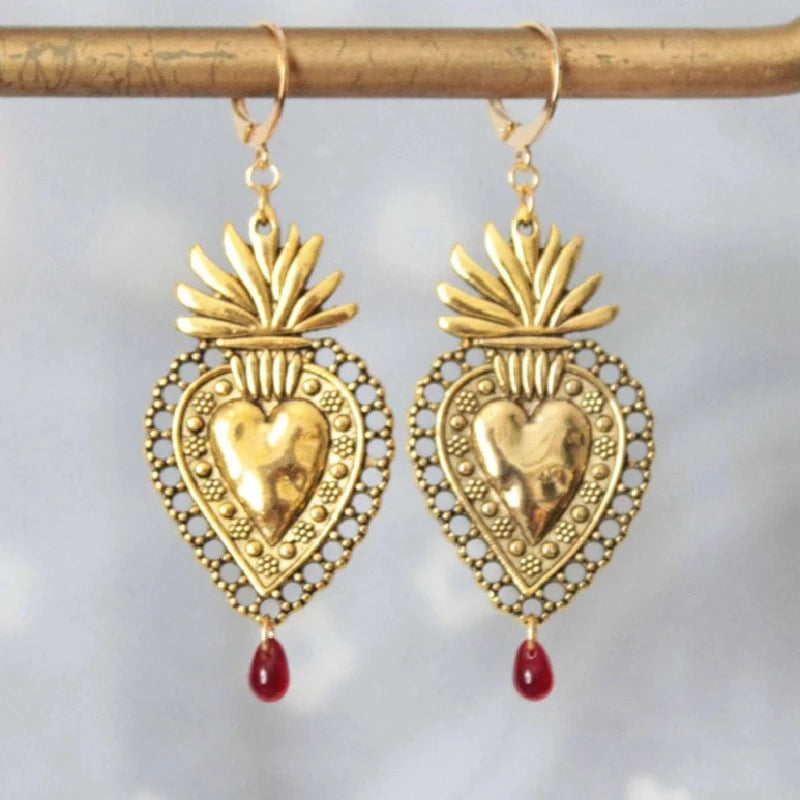 1 Pair Of Retro Cool Wind Gold Plated Silver Plated Imitation Pearls Simple Series A Number Of Exaggerated Earrings
