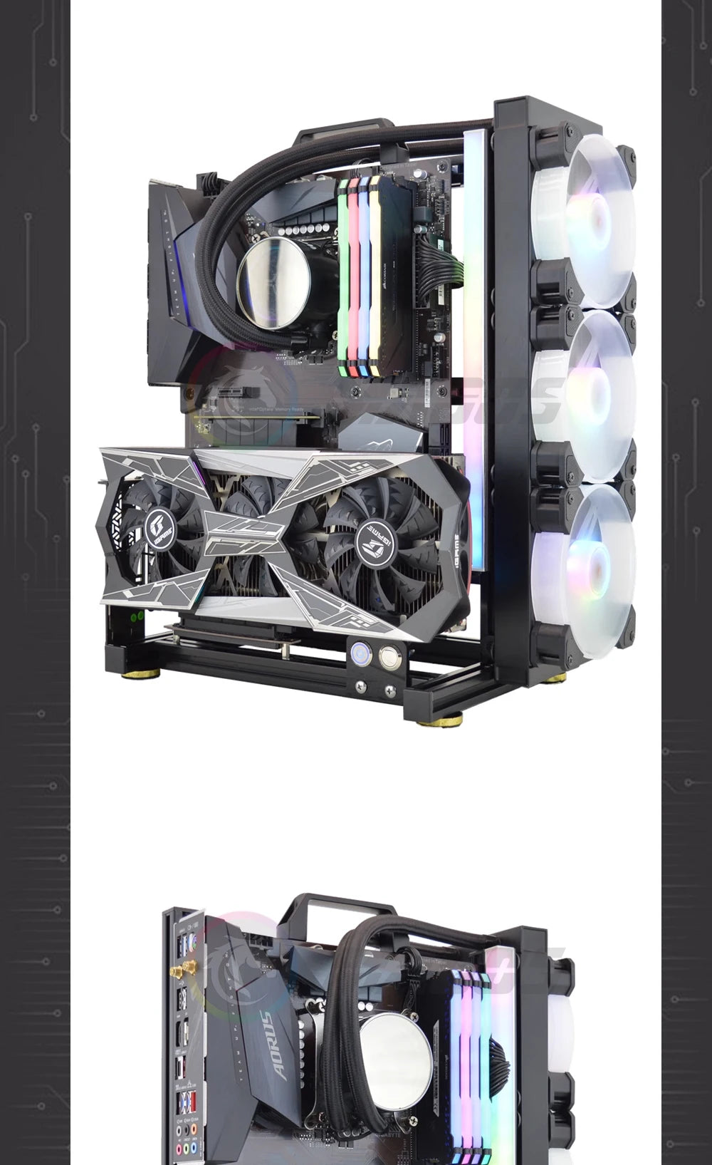 Open Computer Chassis DIY Creative Aluminum Frame Air Water Cooler 360 MOD ATX/ ITX / MATX Frame Desktop Case