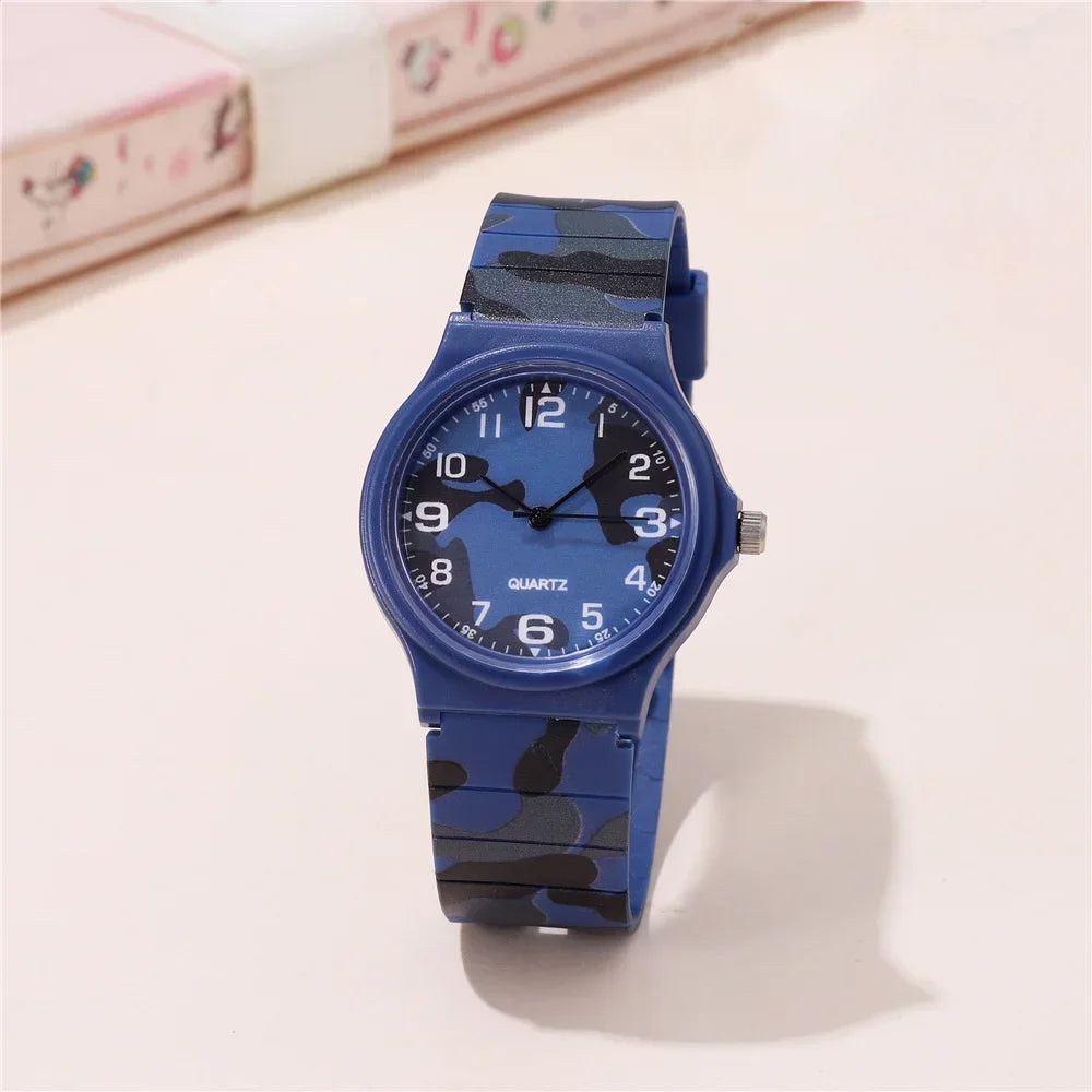 Fashion Camouflage Band Quartz Mens Womens Wrist Watch Students Girls Boys Sports Watches Simple Fashion Quartz Watch Reloj