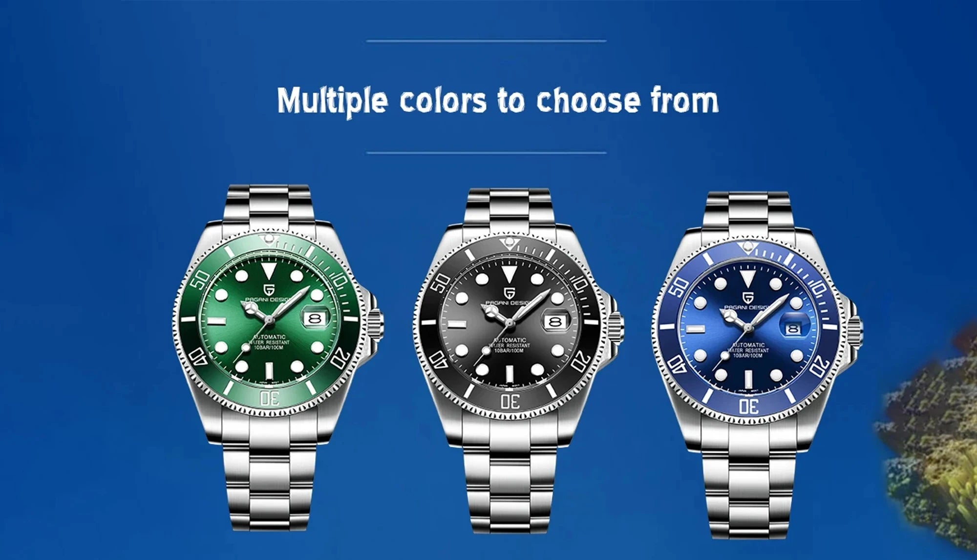 PAGANI Design Men Watches Automatic Mechanical Watch NH35 Stainless Steel 100M Sapphire Glass AR coating PD1639