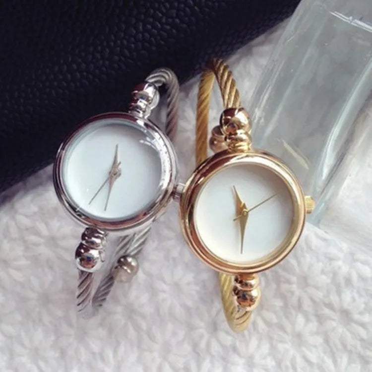 2PCS Fashion Luxury Women's Watch Gold Fine Strap Ladies Watch For Bracelet Montre Femme Female Wrist Watch Women Clock Relojes
