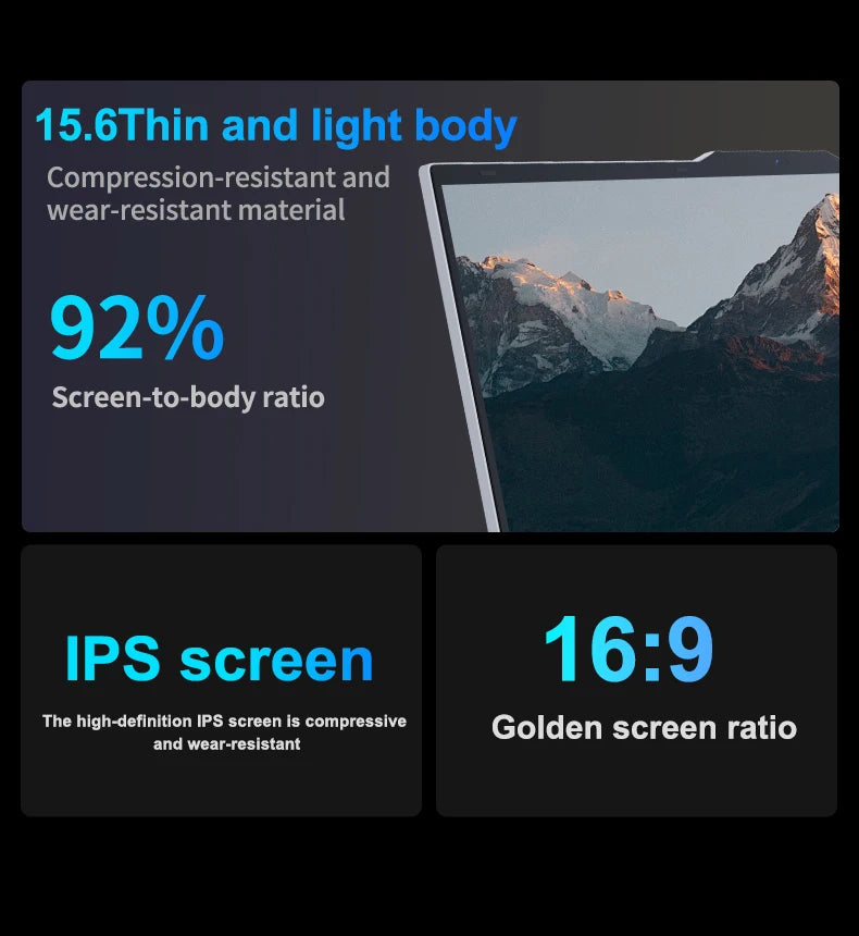 Xiaman 15.6" Intel Core i3 6100U Laptop Computer Windows 11 Pro 16GB RAM 512GB 1TB SSD Portable Notebook PC Office Study Laptops