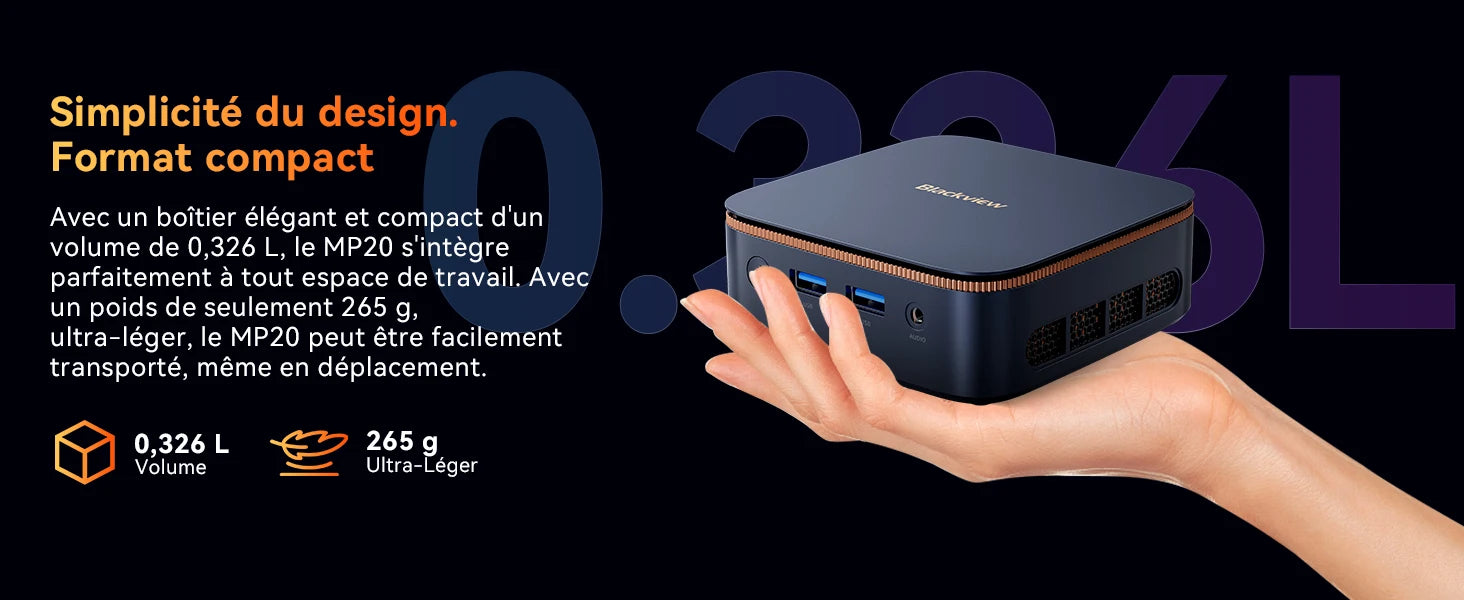 Blackview Mini PC MP20 Intel Twin Lake N150 Desktop Computer up to 3.6GHz 16GB DDR4 512GB SSD Wifi6 4 Cores 4 Threads Windows 11 Pro