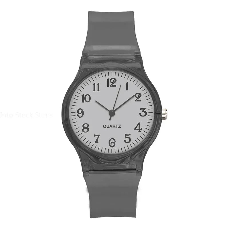 Kids Watch Children Quartz Watches Wristwatch Jelly for Girl and Boy Clocks Sport Baby Student Transparent Plastic Montre Femme