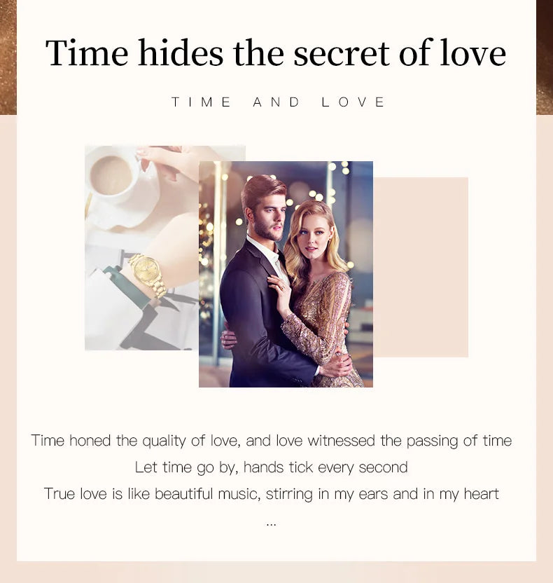 OLEVS 5563 Couple Watch Original Luxury Quartz Wristwatch for Men and Women Elegant Fashion Dual Calendar Waterproof Hand Clock