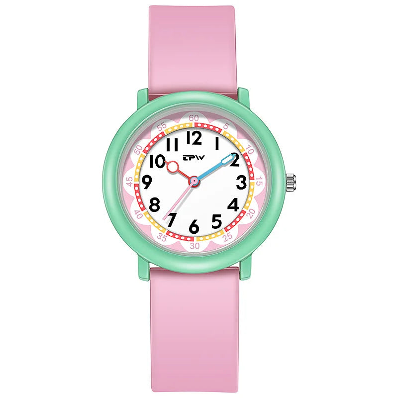 Colored Dial Children's Watch Leisure Glow Student Quartz Sports Outdoor Waterproof Exam Boy and Girl Watch Gift