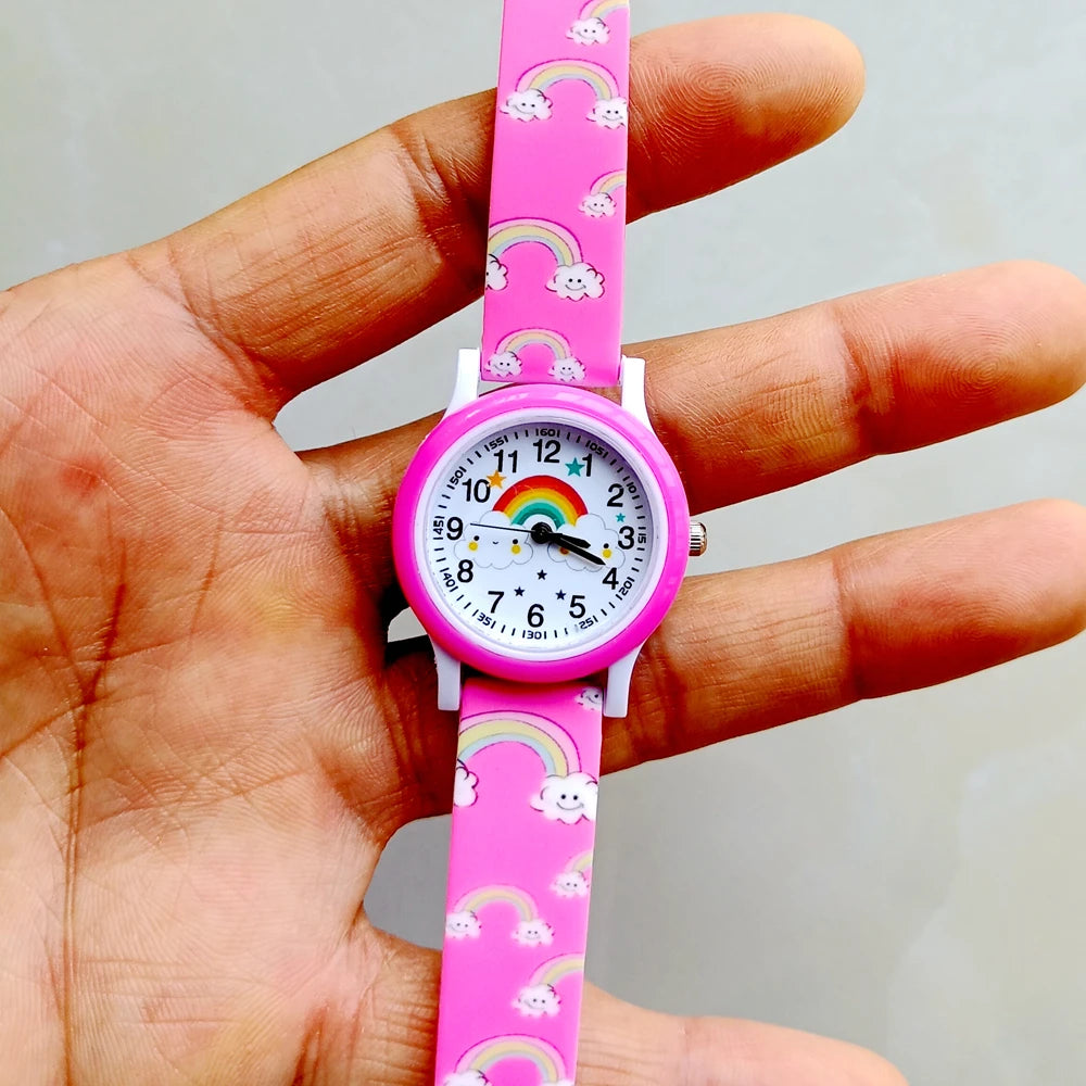 MINISO Cartoon Superhero Princess Unicorn Butterfly  Silicone Kids Children Boys Girls Quartz Birthday Party Gift Watches