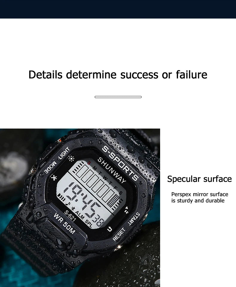 UTHAI Children Boys Girls Student Electronic Watch Macaron Colorful Men and Women Sports Alarm Clock Waterproof Square Watches
