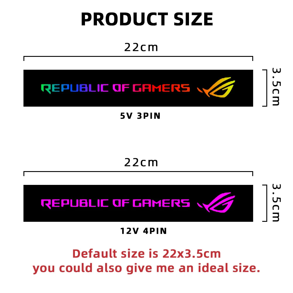 RGB GPU Side Panel Customizable A-RGB VGA Decoration Video Card Cover Customize 5V3PIN/12V4PIN AURA PC MOD PC Case MOD RTX GTX