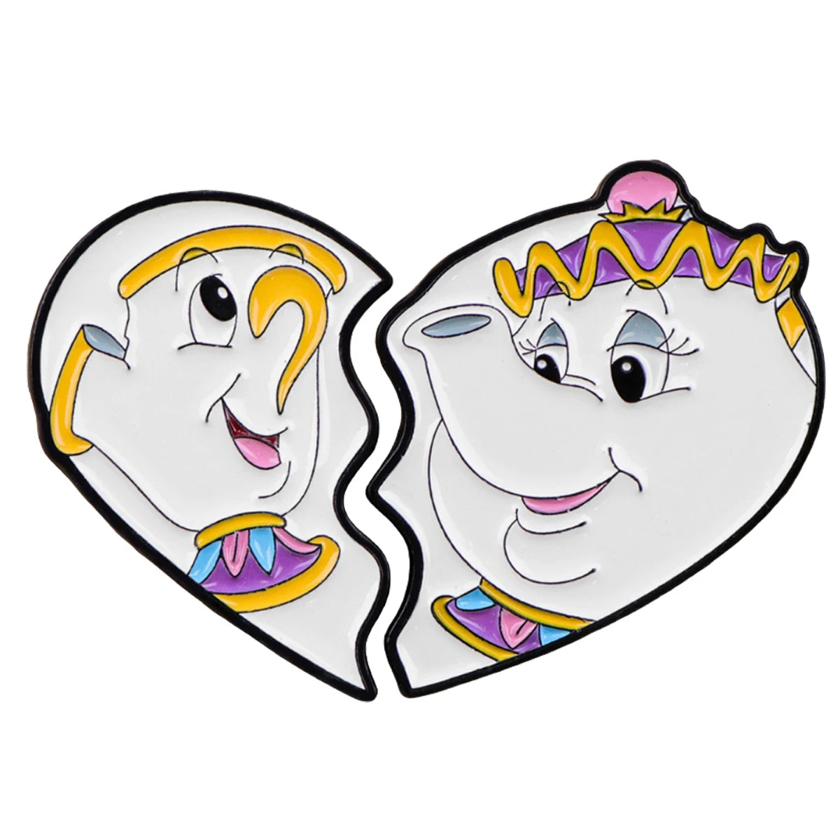1-5pcs Mixed Cartoon Beauty and Beast Enamel Brooch Lapel Pin Badge on Backpack Costume Accessories Fashion Jewelry Gifts